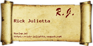 Rick Julietta névjegykártya